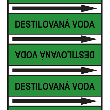 Značení potrubí, destilovaná voda, 505 ks, 100 × 60 mm